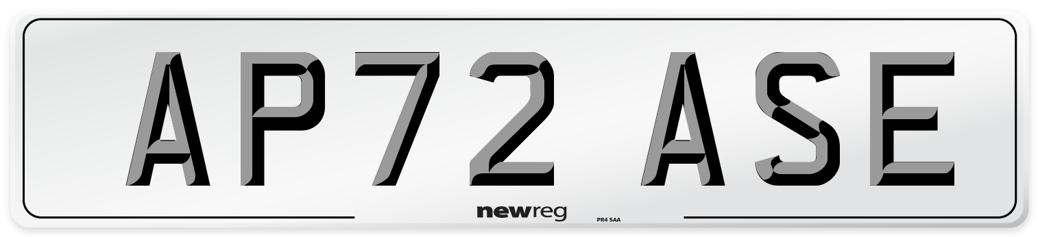 AP72 ASE Number Plate from New Reg